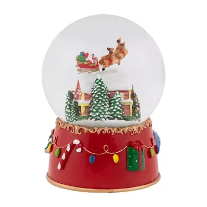 Northlight 7 In Musical Reindeer Night Santa Christmas Snow Globe