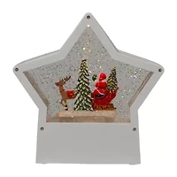 Northlight 7 In White Star Santa Christmas Snow Globe