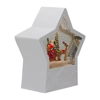 Northlight 7 In White Star Santa Christmas Snow Globe