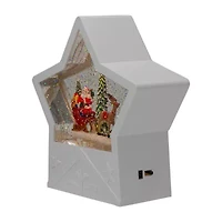 Northlight 7 In White Star Santa Christmas Snow Globe