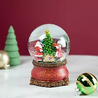 Northlight 6in Mr. & Mrs. Claus Decorating Christmas Tree Musical Water Santa Christmas Snow Globe