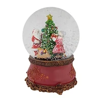 Northlight 6in Mr. & Mrs. Claus Decorating Christmas Tree Musical Water Santa Christmas Snow Globe