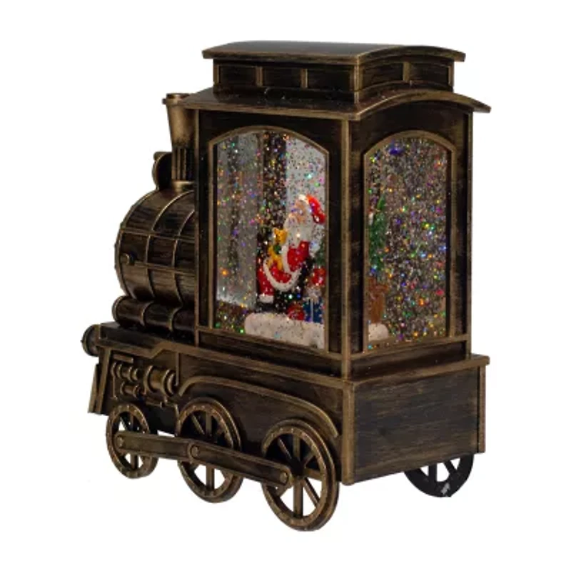 Northlight 6.75 In Black Train Santa Christmas Snow Globe