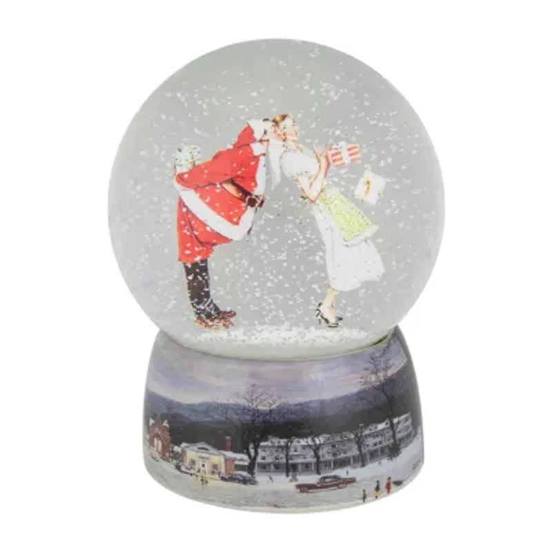 Northlight 6.5in Norman Rockwell Christmas Surprise Santa Christmas Snow Globe
