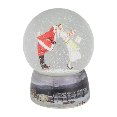 Northlight 6.5in Norman Rockwell Christmas Surprise Santa Christmas Snow Globe
