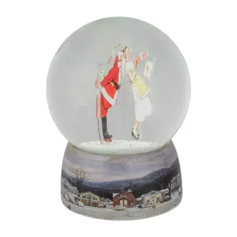 Northlight 6.5in Norman Rockwell Christmas Surprise Santa Christmas Snow Globe