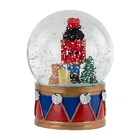 Northlight 6in Christmas Nutcracker With Teddy Bear Musical Water Santa Christmas Snow Globe