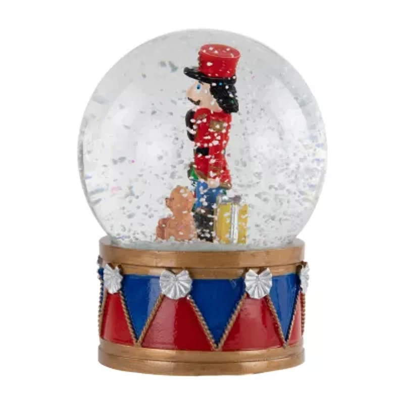 Northlight 6in Christmas Nutcracker With Teddy Bear Musical Water Santa Christmas Snow Globe