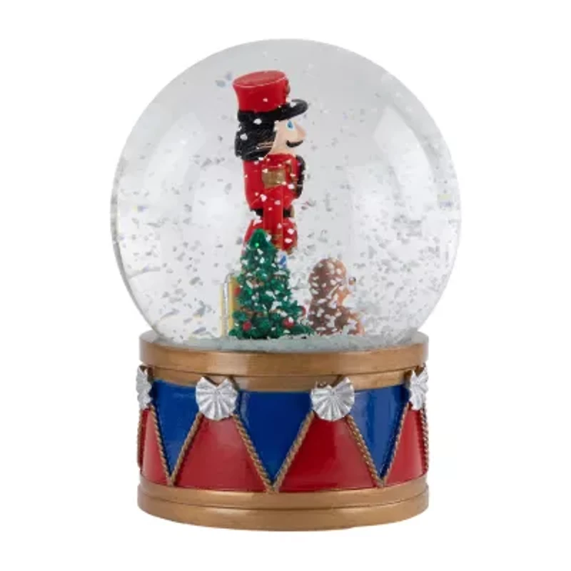 Northlight 6in Christmas Nutcracker With Teddy Bear Musical Water Santa Christmas Snow Globe