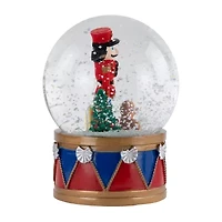Northlight 6in Christmas Nutcracker With Teddy Bear Musical Water Santa Christmas Snow Globe