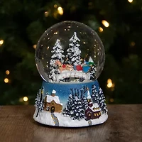 Northlight 5.75in Winter Forest Sleigh Ride Musical Christmas Christmas Snow Globe