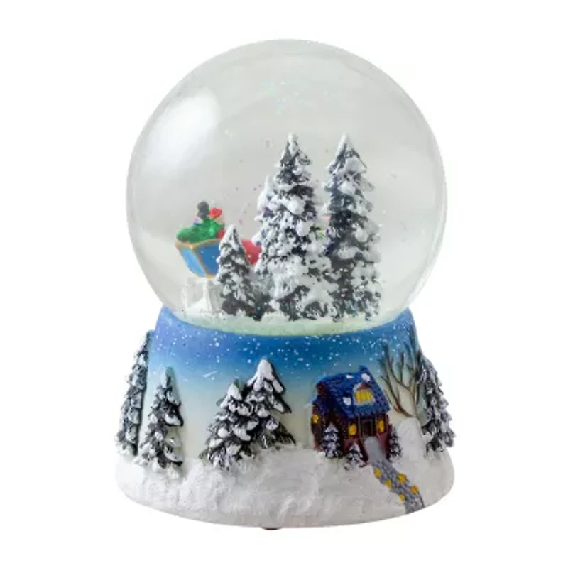 Northlight 5.75in Winter Forest Sleigh Ride Musical Christmas Christmas Snow Globe