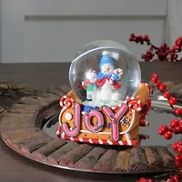 Northlight 5.25in Musical Injoyin Snowmen And Gingerbread Sleigh Christmas Christmas Snow Globe