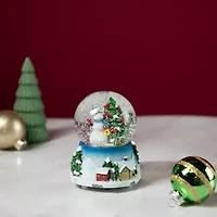 Northlight 4.75in Snowman With Cardinals Musical Christmas Tree Snowman Christmas Snow Globe