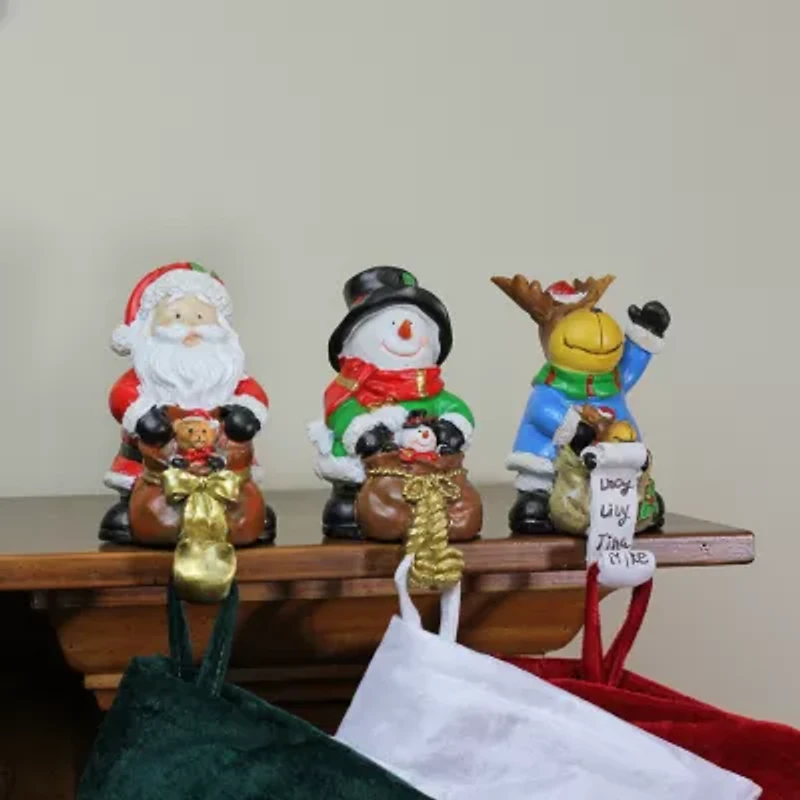 Northlight Santa  Snowman And Reindeer 5.25in 2-pc. Christmas Stocking Holder