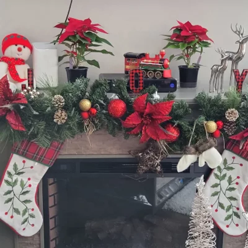 Northlight Red And Black Buffalo Plaid Injoyin  6in 3-pc. Christmas Stocking Holder