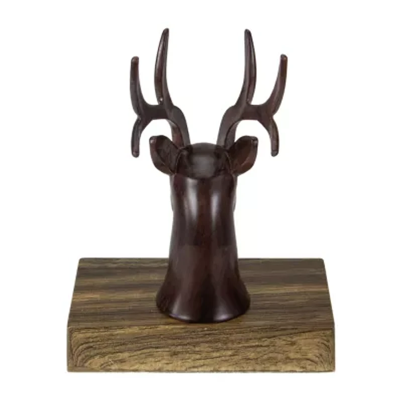 Northlight 7.5in Brown Marbled Buck Deer Head Christmas Stocking Holder