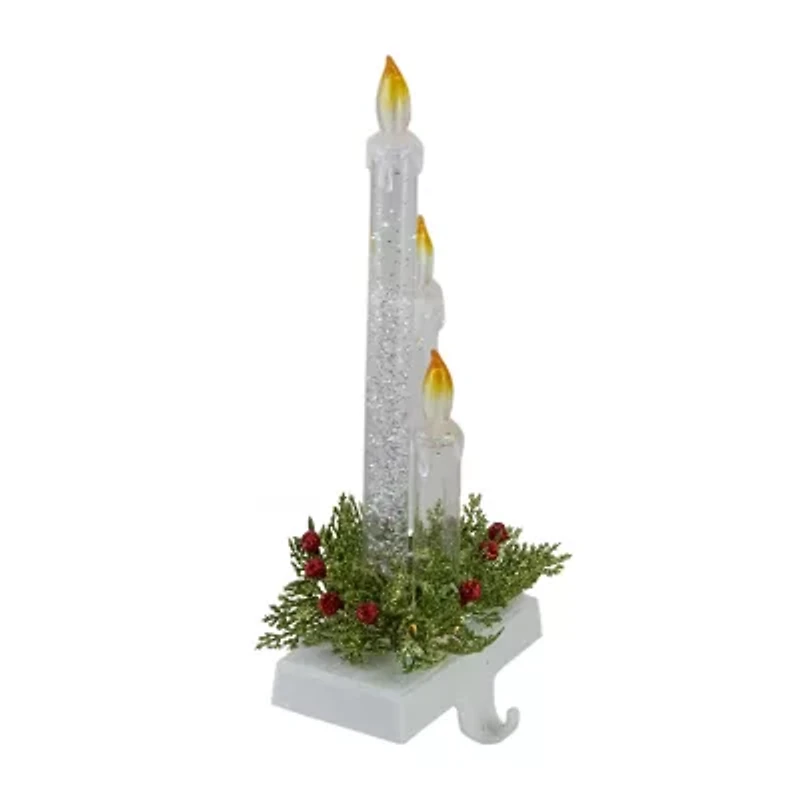 Northlight 9in Battery Operated Led Lighted Candle 2-pc. Christmas Stocking Holder