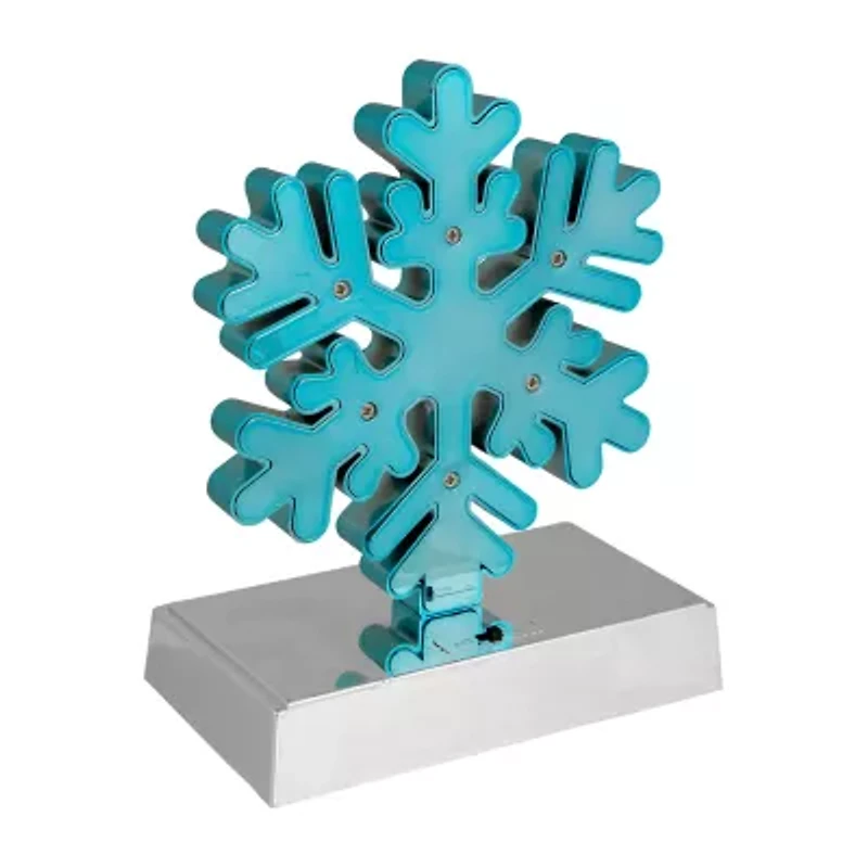 Northlight Blue And Silver Led Lighted Snowflake  7in Christmas Stocking Holder