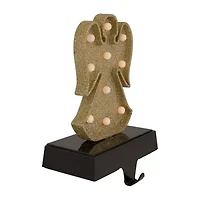 Northlight Gold Glittered Led Lighted Angel  7in Christmas Stocking Holder