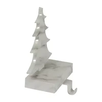 Northlight 8in White And Black Marbled Tree Christmas Stocking Holder
