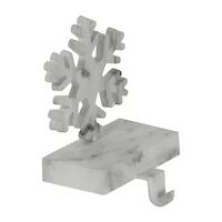 Northlight 7.25in White And Black Marbled Snowflake Christmas Stocking Holder