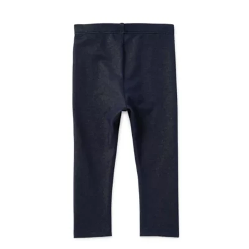 Okie Dokie Knit Denim Baby Girls Full Length Leggings