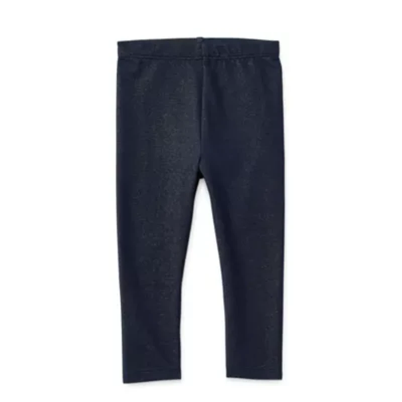 Okie Dokie Knit Denim Baby Girls Full Length Leggings
