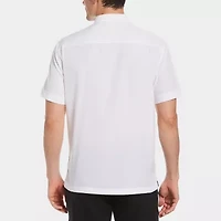 Cubavera Pick Stitch Mens Short Sleeve Regular Fit Button-Down Shirt