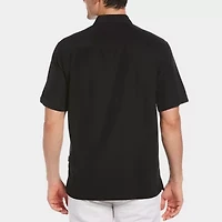 Cubavera Pick Stitch Mens Short Sleeve Regular Fit Button-Down Shirt