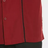 Cubavera Pick Stitch Mens Short Sleeve Regular Fit Button-Down Shirt