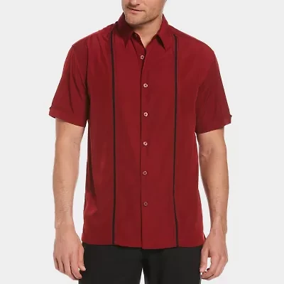 Cubavera Pick Stitch Mens Short Sleeve Regular Fit Button-Down Shirt