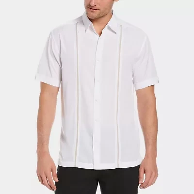 Cubavera Pick Stitch Mens Short Sleeve Regular Fit Button-Down Shirt