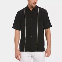 Cubavera Pick Stitch Mens Short Sleeve Regular Fit Button-Down Shirt