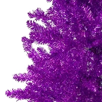 Northlight Metallic Purple Tinsel Artificial Unlit 7 1/2 Foot Christmas Tree