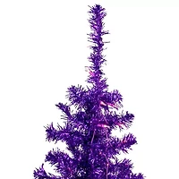 Northlight Purple Artificial Tinsel  Clear Lights 6 Foot Pre-Lit Christmas Tree
