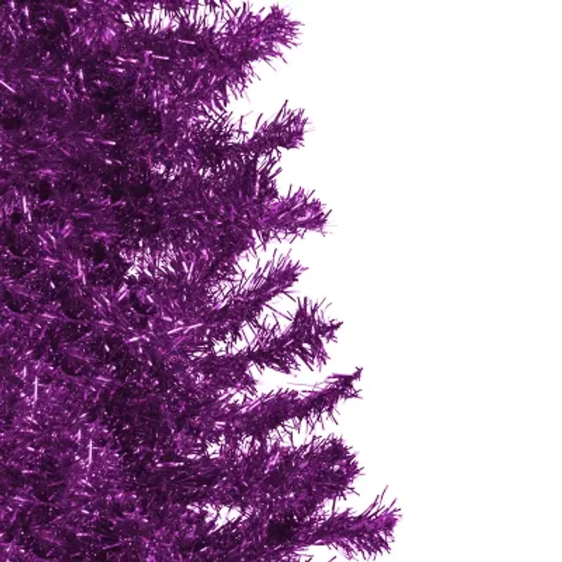 Northlight Purple Artificial Tinsel  Unlit 4 Foot Christmas Tree