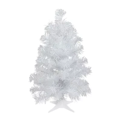 Northlight White Glimmer Iridescent Spruce Artificial Unlit 1 1/2 Feet Christmas Tree