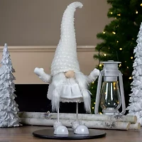 Northlight 24.5in White And Beige Sparkling Serena Christmas Christmas Gnome