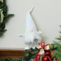 Northlight 24in Pure White Sparkling Saul Bobble Action Christmas Christmas Gnome
