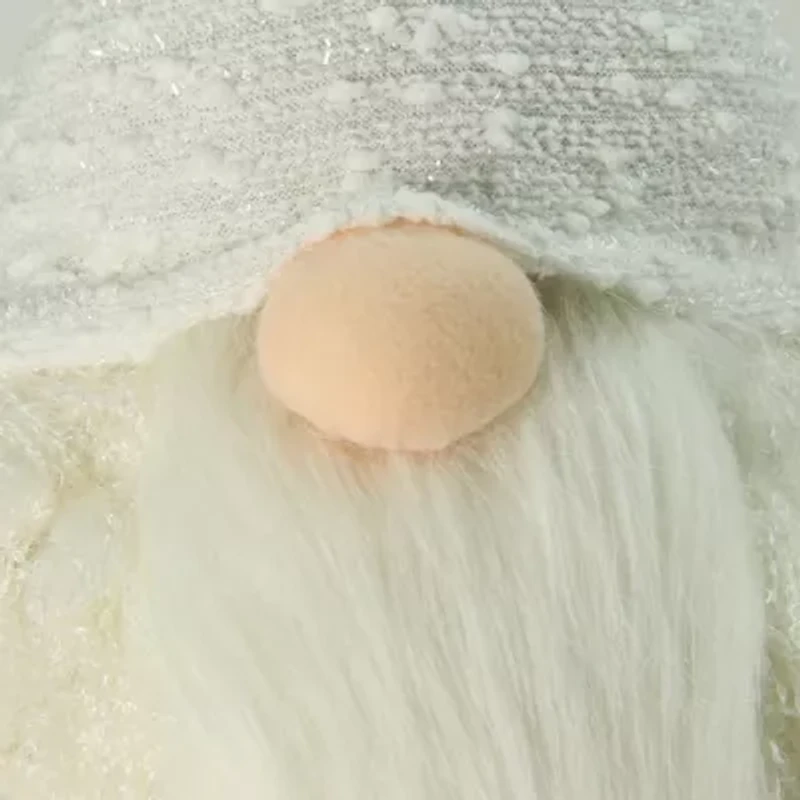 Northlight 24in Pure White Sparkling Saul Bobble Action Christmas Christmas Gnome