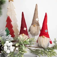 Northlight Set Of 3 Red And Gray Bearded Chubby Santa Christmas 10.5in Christmas Gnome