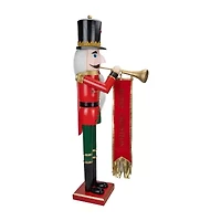 Northlight 36in Red And Green  Soldier With Horn Christmas Nutcracker