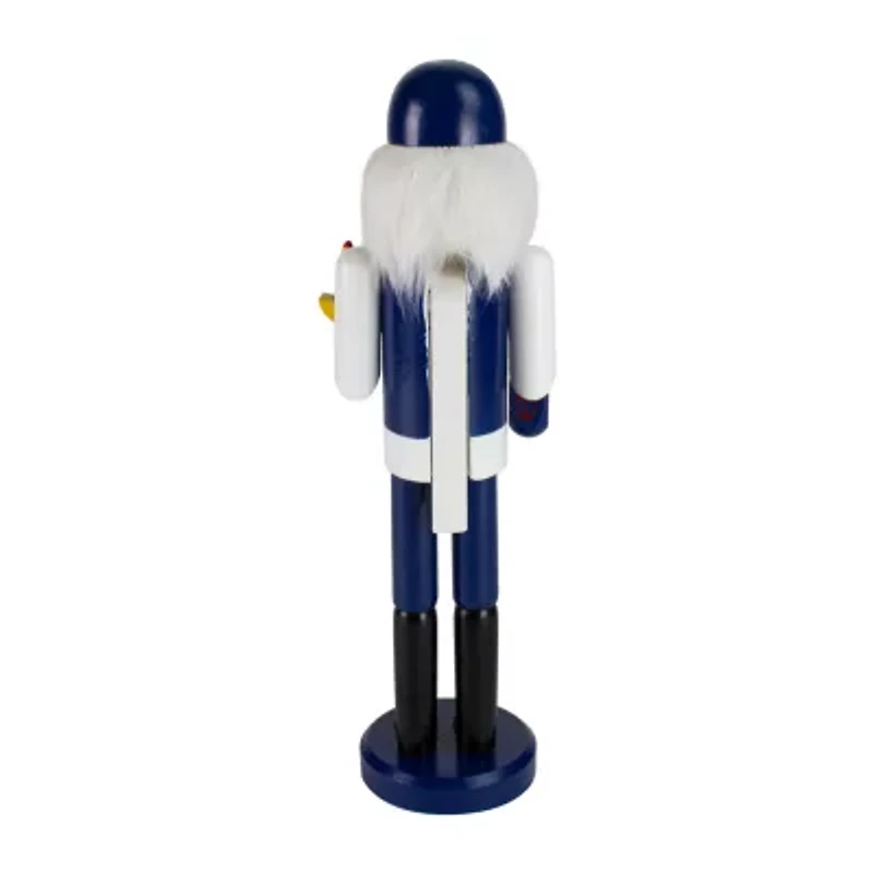 Northlight 14in Blue And White Wooden Hanukkah  With Menorah And Dreidel Christmas Nutcracker