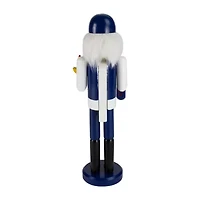 Northlight 14in Blue And White Wooden Hanukkah  With Menorah And Dreidel Christmas Nutcracker