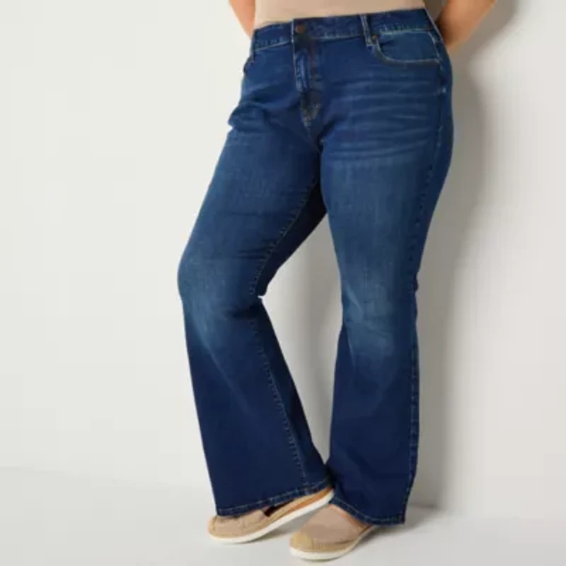 a.n.a Womens High Rise Flare Leg Jean