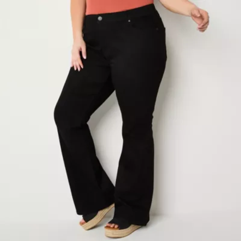 a.n.a Womens High Rise Flare Leg Jean