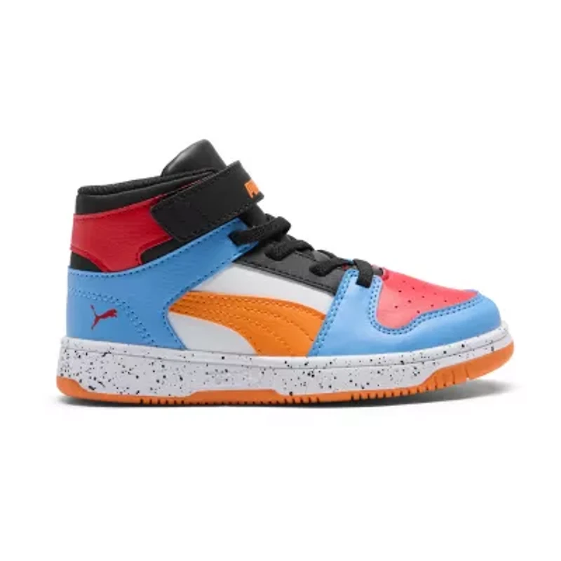 PUMA Rebound Layup Sl Light Speckle Little Kid Boys Basketball Shoes