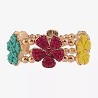 Mixit Womens Flower Beaded Bracelet