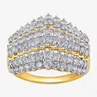 Womens CT. T.W. Lab Grown White Diamond 10K Gold Cocktail Ring